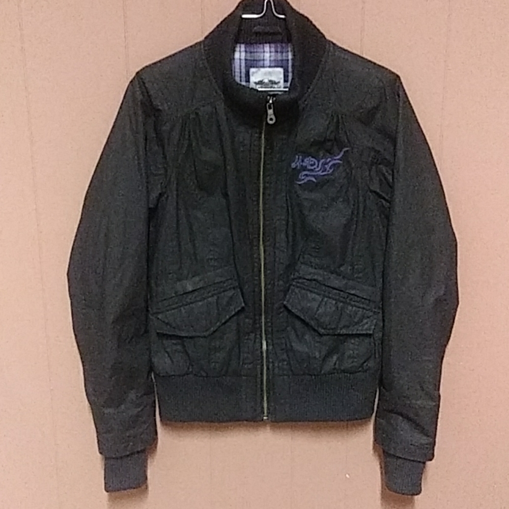 Harley-Davidson waxed tin cloth bomber jacket XS